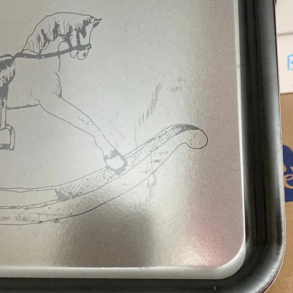 Vintage IKEA Rocking Horse Tray SET OF 2 Melamine Serving Kids Children 11x8